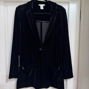 Beautiful Black Velvet Joan Vass Jacket sz M